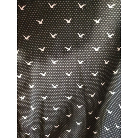 Au Noir Dress Shirt Black Long Sleeves Size 4 Bird Pattern - Picture 5 of 10